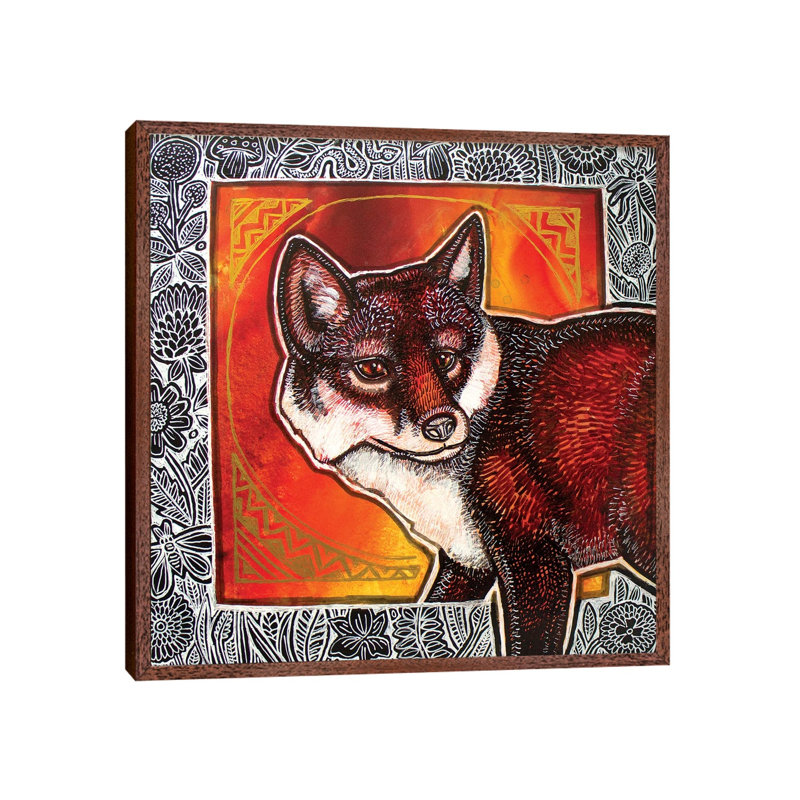 Fox In The Flowers by Lynnette Shelley - Gallery-Wrapped Canvas Giclée on Canvas, Classic Wood Framed Canvas