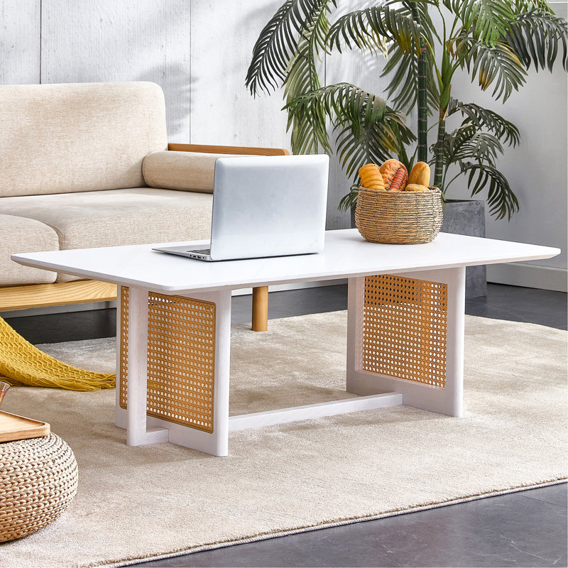 Table de salle à manger Freidin, Blanc, H 15,7 po x L 47,2 po x l 23,6 po