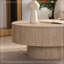 Table basse ronde avec rangement en panneau de fibres à densité moyenne beige Travertine, table de cocktail dissimulée amovible à tambour, table d'appoint à piédestal Wabi-Sabi pour salon, facile à assembler