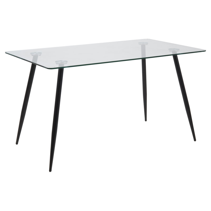 Duwayne Glass Top Metal Base Dining Table
