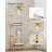 4-Tier Bookcase Bookshelf,Gold Finish Arched Glass Bookcase