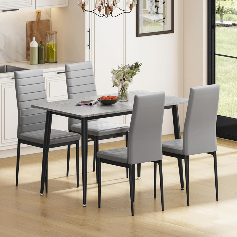 Aventura 4 - Person Dining Set, Grey, Grey