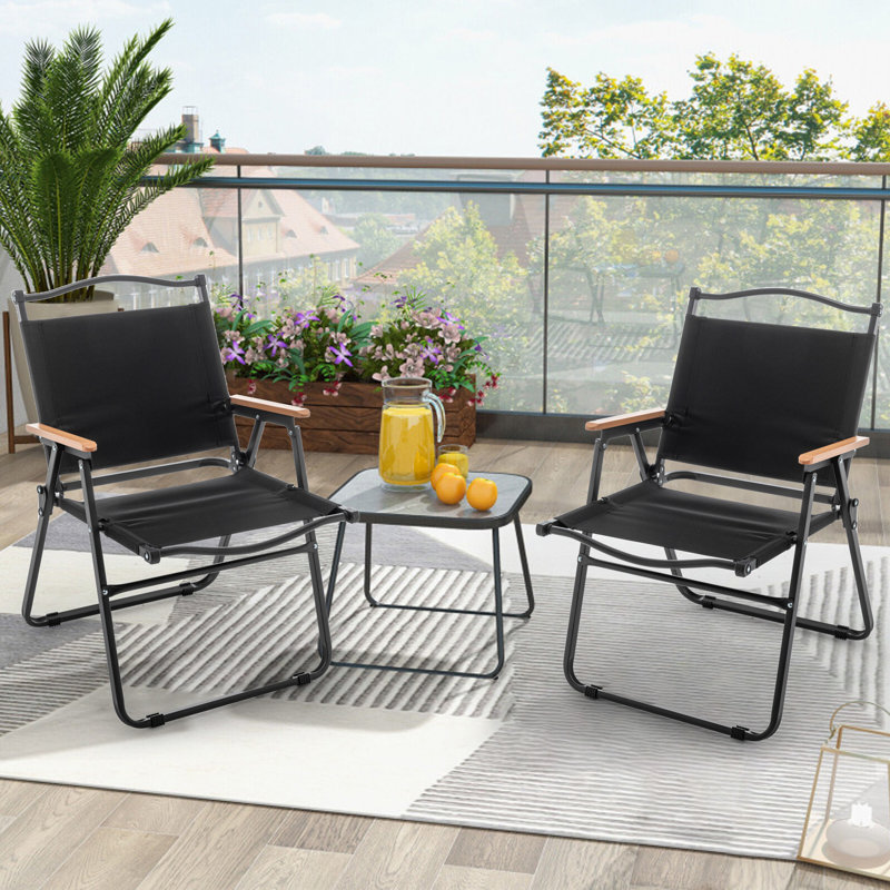 Shierra Folding Camping Chair, Black