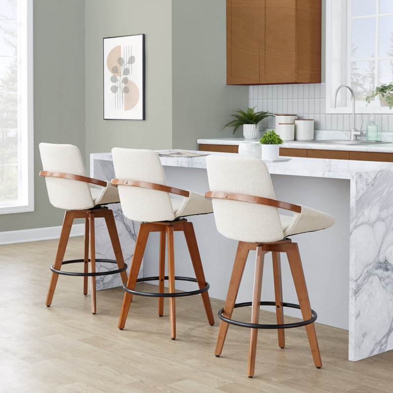 Whitacre Fixed-Height Bar & Counter Stool, Counter Stool (26" Seat Height), Cream Tweed