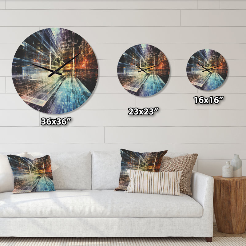 Futur industriel - Horloge murale moderne en bois, Très grand