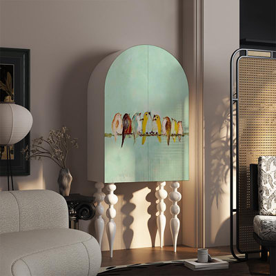 Modern simple cream style home decorative cabinet