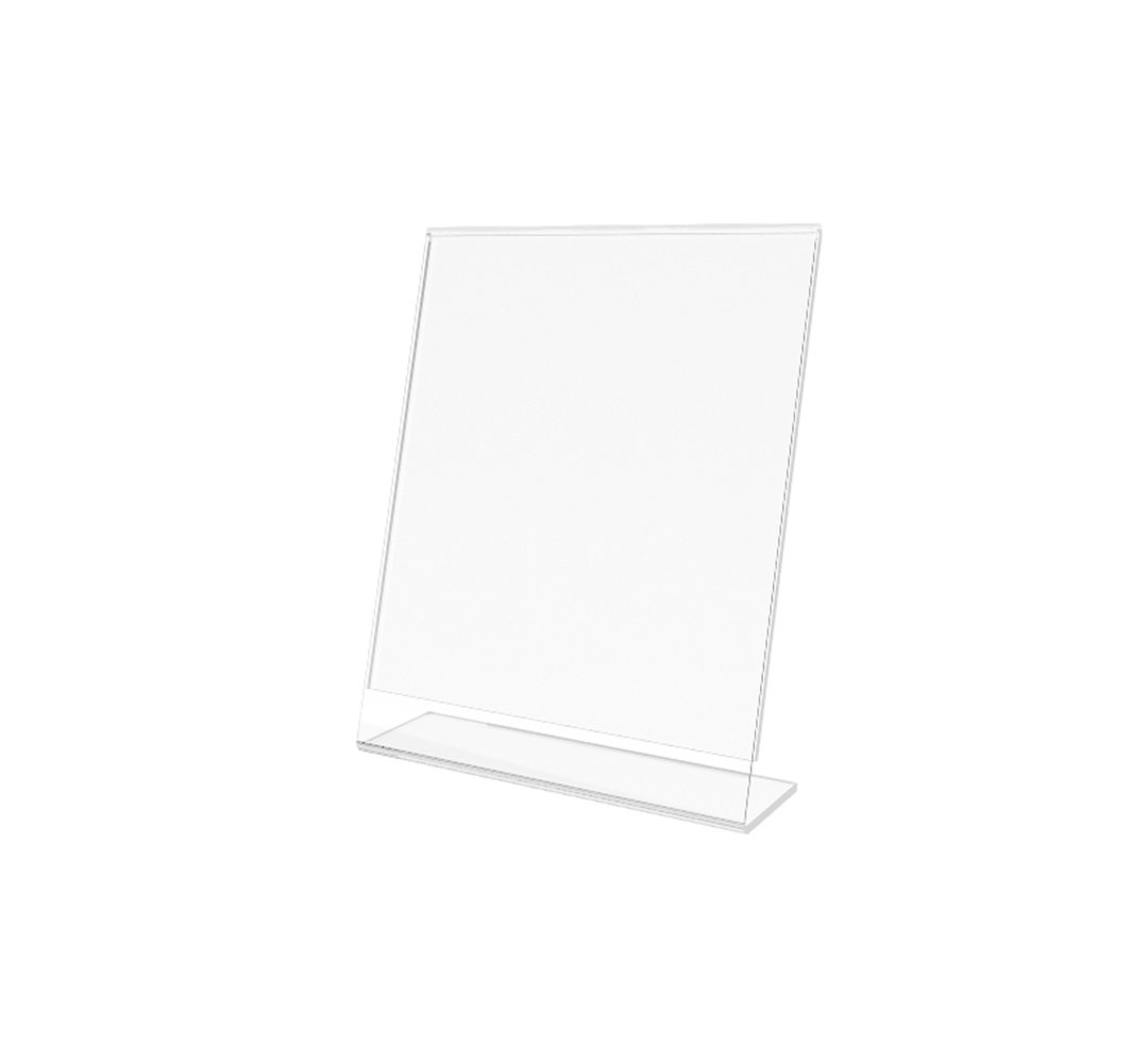 1PK Clear Acrylic Sign Holder with Slant Back Design, Picture Frame (Set of 12) FixtureDisplays