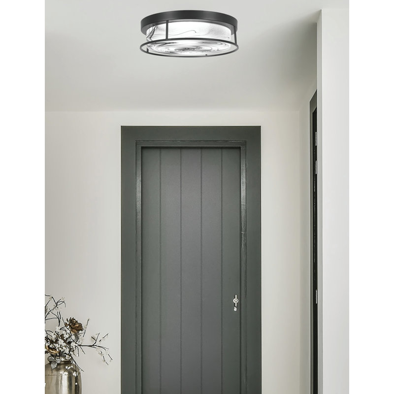 Représenté en finition noir mat avec verre tourbillon onyx, H 5,25 po x l 5,25 po x P 18 po