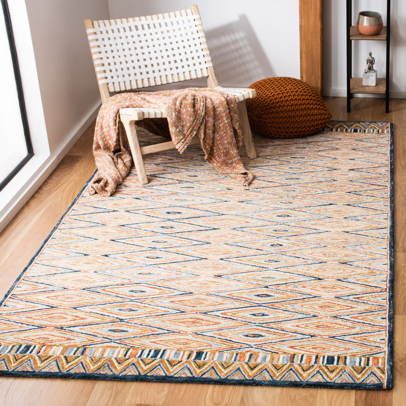 Tapis doré / rouille en laine touffeté à la main Seyler, Rectangle 9 pi x 12 pi
