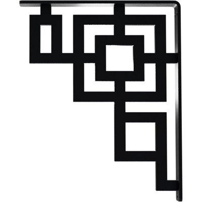 1 1/2"W x 10"D x 12"H Eris Wrought Iron Bracket, (Single center brace), Powder Coated Black