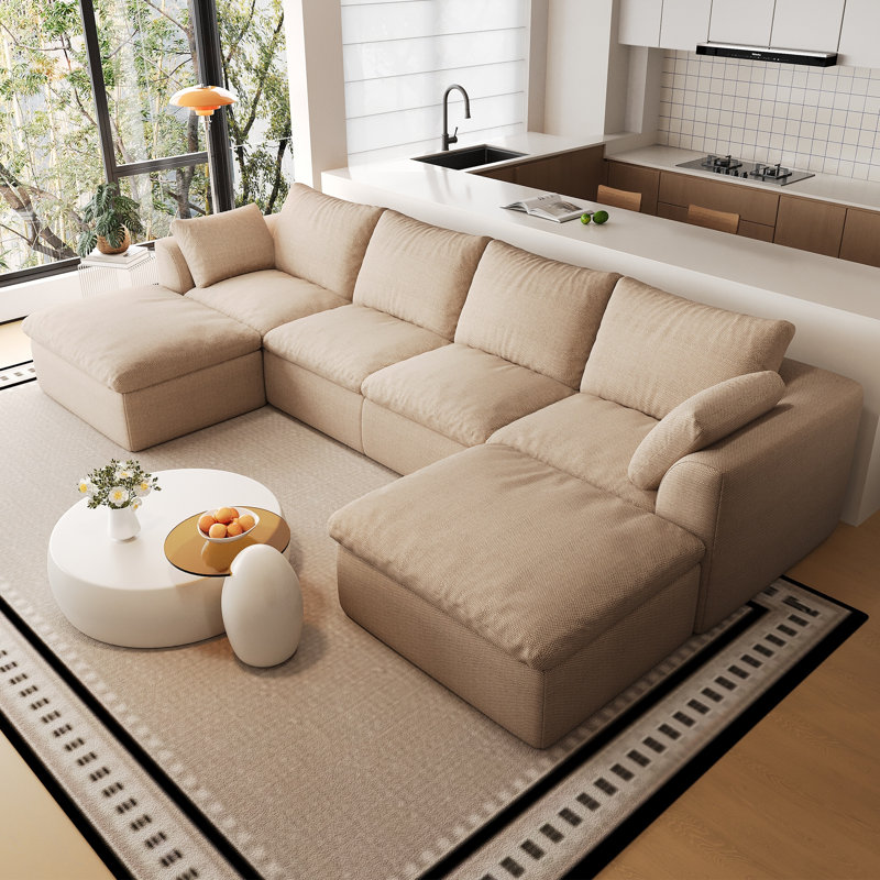 Sofa nuage sous vide, L 137,9 po, Lin kaki
