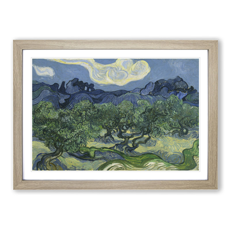 The Olive Trees by Vincent Van Gogh - Picture Frame Painting, Oak Framed, 48cm H x 65cm W x 2cm D