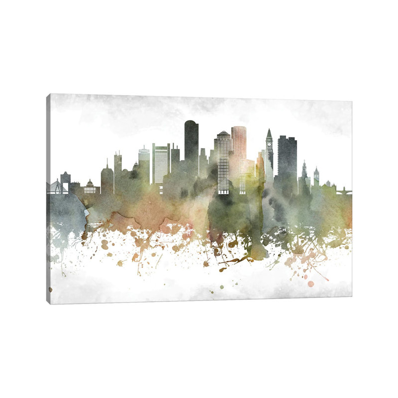 Boston Skyline by WallDecorAddict - Wrapped Canvas Painting, 152.5 cm H x 101.5 cm W