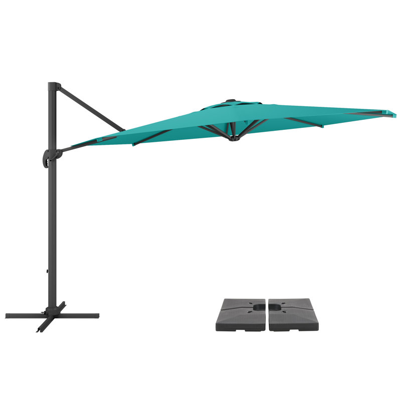 Parasol en porte-à-faux de 136 po Antwjuan, Turquoise
