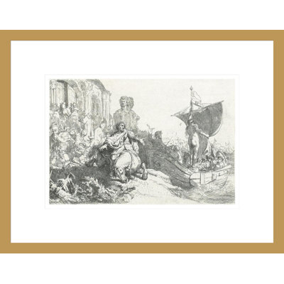 «The Ship of Fortune» par Rembrandt van Rijn - Reproduction giclée encadrée