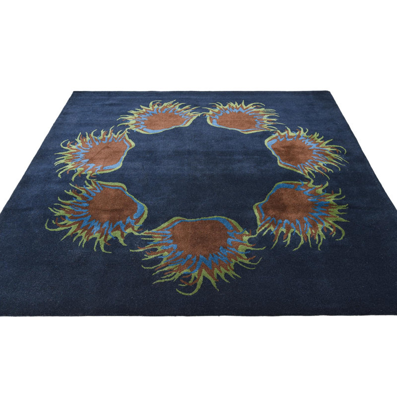 Tapis carré bleu marine Otto