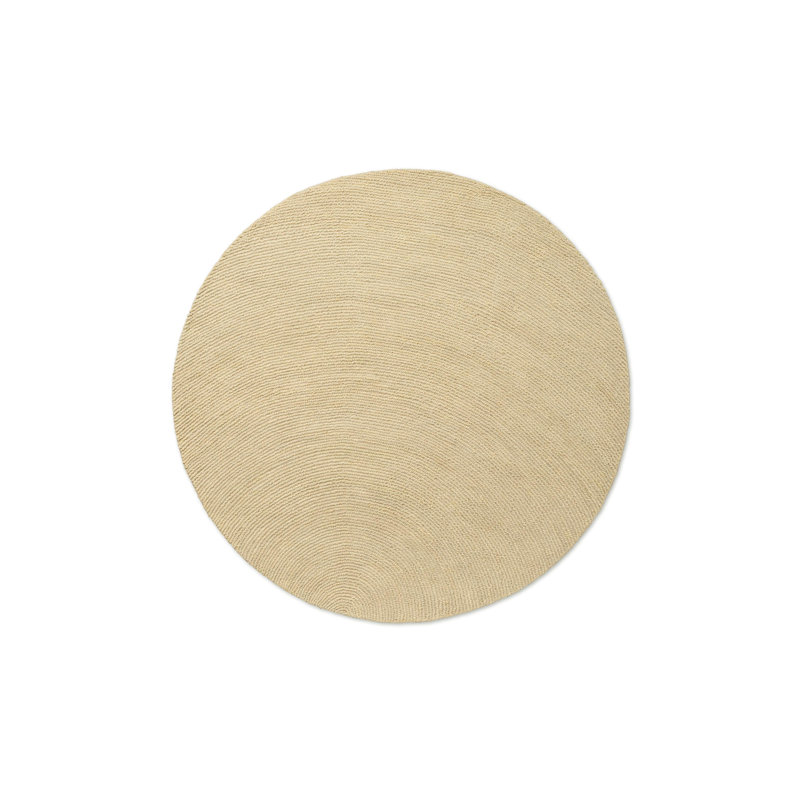 Hand Tufted Wool Area Rug in Sand, Round 4'11"