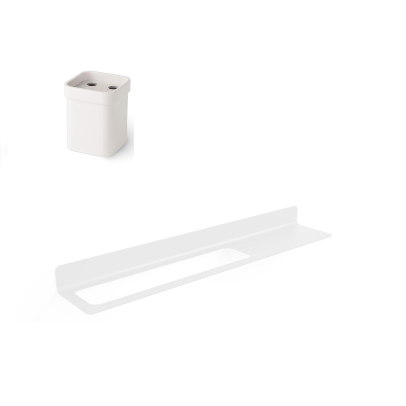 Seta 2 Piece Bathroom Hardware Set, White