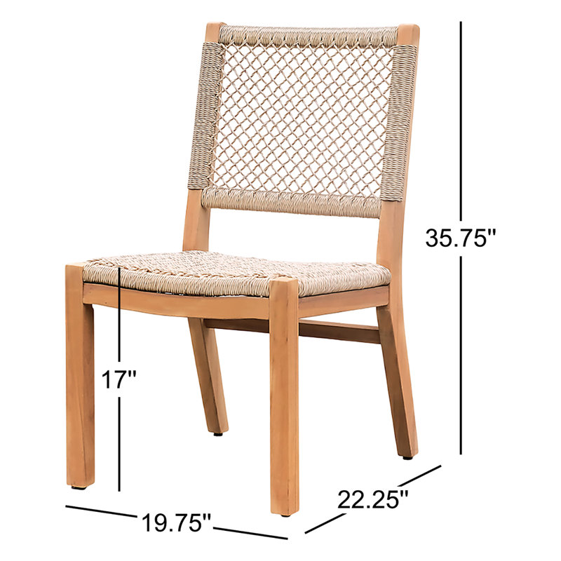 Chaise d'appoint de patio en teck Seras, Gris
