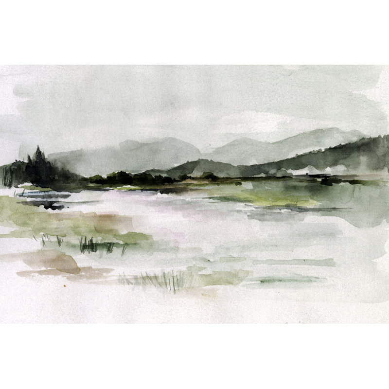 " Lake Mist I " by Jennifer Paxton Parker Painting Print, 8" H x 12" W x 1.25" D