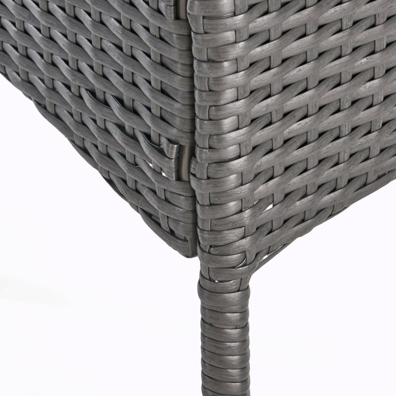 Chaise longue d'extérieur en osier Nidhi, Gris
