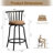 Classic Barstools Set of 2, Country Style Bar Chairs with Back and Footrest Swivel Counter Height Bar Stools for Kitchen Island Pub, Bistro, Restaurant, Rustic Brown and Black-1869900869
