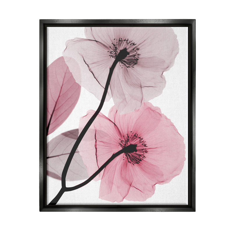 Impression Aw-998, coquelicots roses contemporains par Albert Koetsier, H 21 po x l 17 po x P 1,7 po
