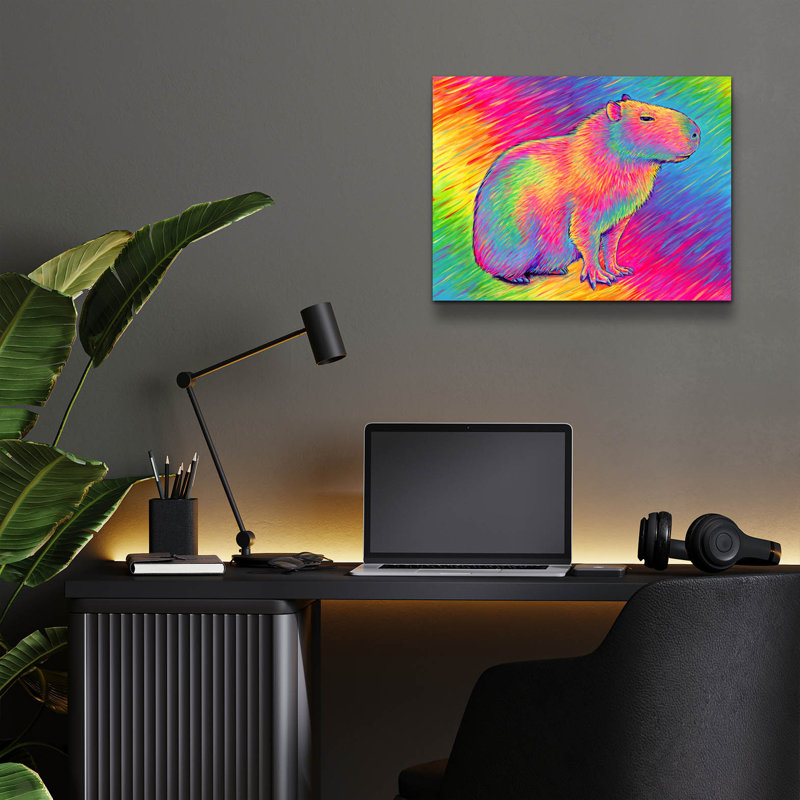 "Chill Capybara" par Rebecca Wang Art, H 12 po x l 16 po