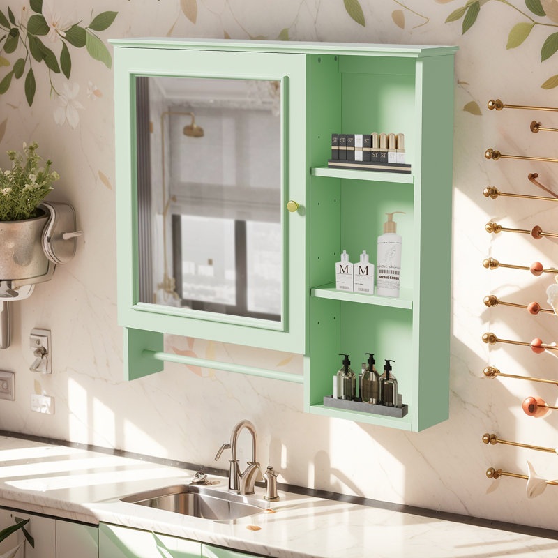 Miroir de salle de bain mural, Vert