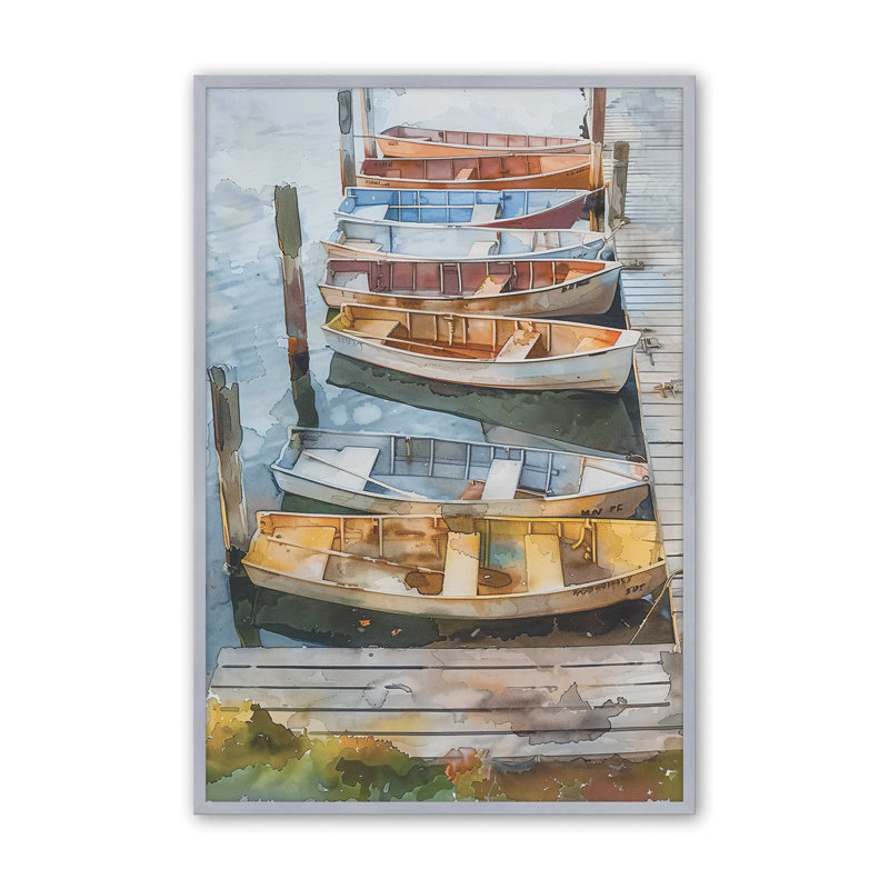 «Docked and Dreaming I», reproduction encadrée, H 15,25 po x l 12,25 po, Chrome poli