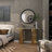 Cole And Grey Metal Oval Console Table With White Marble Tabletop And Ribbed Legs