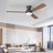 52 In. Dimmable Led Indoor/outdoor Black Flush Mount Ceiling Fan With Light And Remote, 6 Speeds Dc Reversible Noiseless-69907866