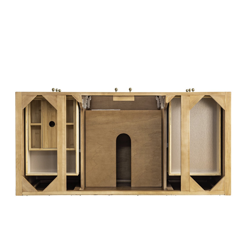 Hudson 48'' W Single Vanity, White Zeus, 8" Widespread, Light Natural Oak
