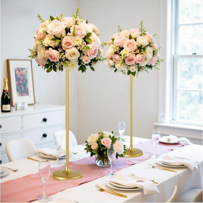 2 pièces 2 pièces pour centre de table de mariage en métal doré 39,37 po