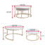 Nesting Coffee Tables, Marble Effect MDF Round Tabletop with Gold Metal Frame for Living Room-1757556069