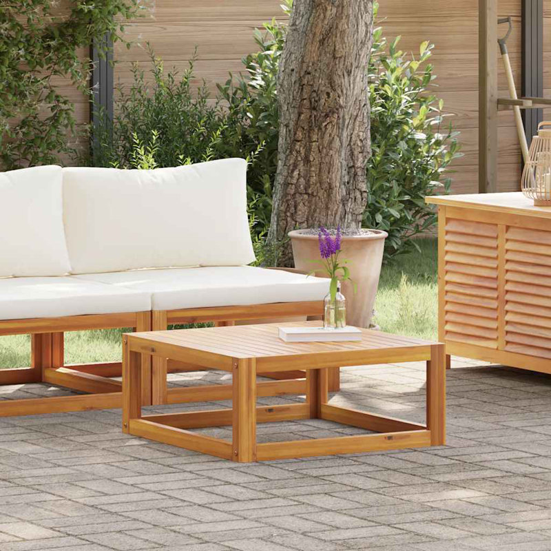 Chaise de patio avec coussins, Crème, Middle sofa + coffee Table