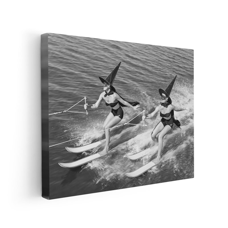 Sorcières, ski nautique, Sans cadre, Canevas, H 08 po x l 10 po