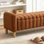 Banc de rangement capitonné avec dessus en bois 63,3 po-1235082429