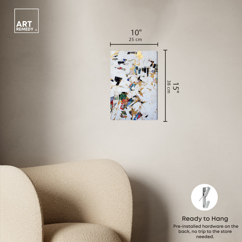 Off The Record Abstract Collage Style Canvas Wall Art, 10" x 15"