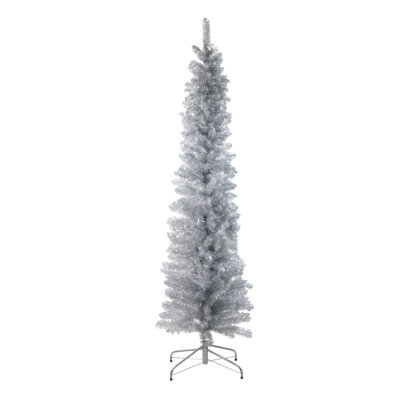 Arbre de Noël artificiel argenté 6 pi avec crayon