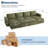 L-Shaped Sectional Sleeper Sofa with Pull-Out Bed & Storage, 5-7 Seat Chenille Couch for Living Room-1844032287
