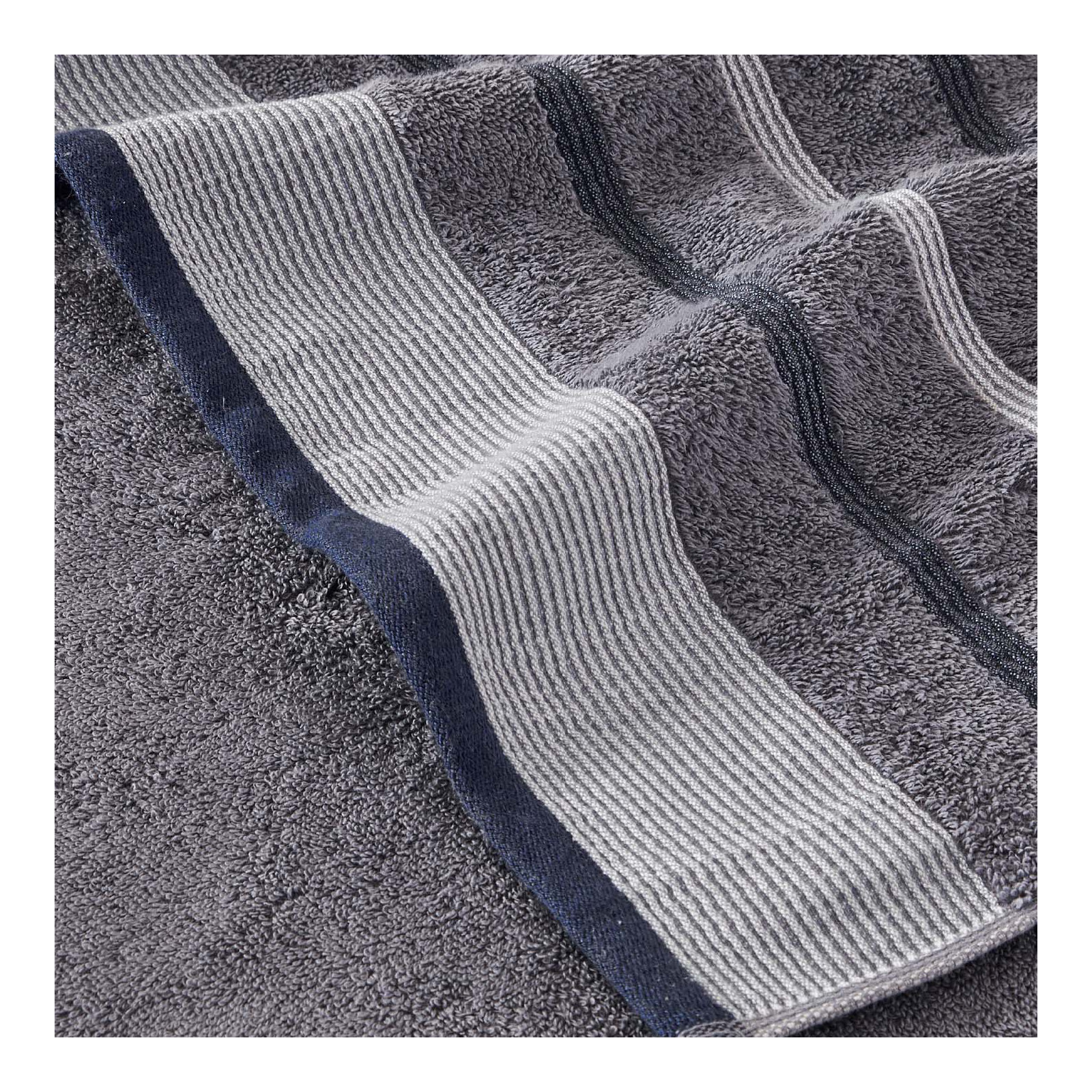 Deanthony Luxury Cotton Decorative, 6 Piece Towel Set, Chambray Blue/White/Navy Blue