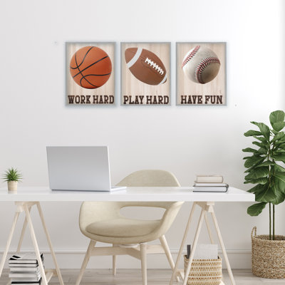 Ensemble de giclées encadrées 3 pièces Motivational Sports