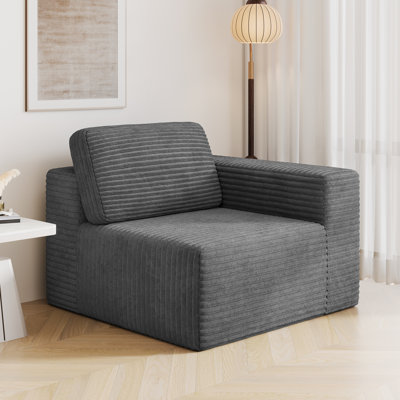 Upholstered Corduroy Accent Chair
