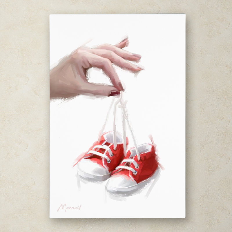 « baby red boots », art sur toile, H 19 po x l 12 po x P 2 po