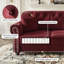 Canapé rembourré en velours de 41,3 po avec garniture cloutée et accoudoirs roulés, canapé Chesterfield moderne de style Mid-Century capitonné, comprenant 1 oreiller, bourgogne-694919419
