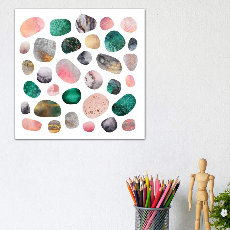 Pretty Pebbles by Elisabeth Fredriksson - Print on Canvas, 30.48 cm H x 30.48 cm W, Wrapped Canvas