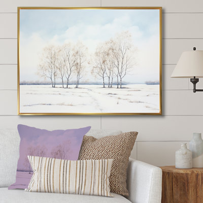 Neige, hiver, minimalisme, paysage sur toile