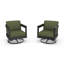 Ensemble 2 pièces de chaises berçantes pivotantes à dossier demi-tonneau avec coussins Sunbrella-664141420