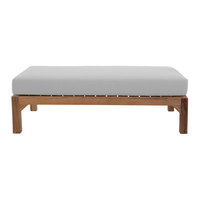 Repose-pieds d'extérieur en teck avec coussin Sunbrella Portingale